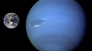 Neptune compared to the earth
